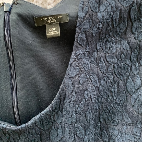 Ann Taylor Navy Lace Cap Sleeve Sheath Dress - Picture 6 of 11